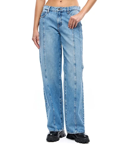 Hidden Jeans Logan Front Seam Detail High Rise Relaxed Fit Dad Jeans