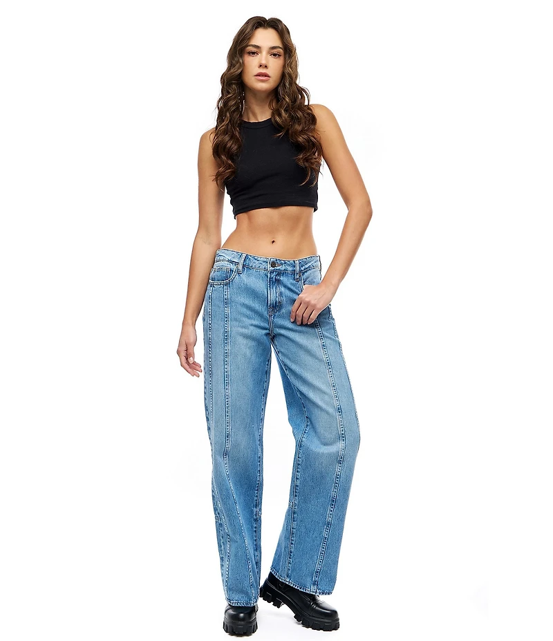 Hidden Jeans Logan Front Seam Detail High Rise Relaxed Fit Dad Jeans