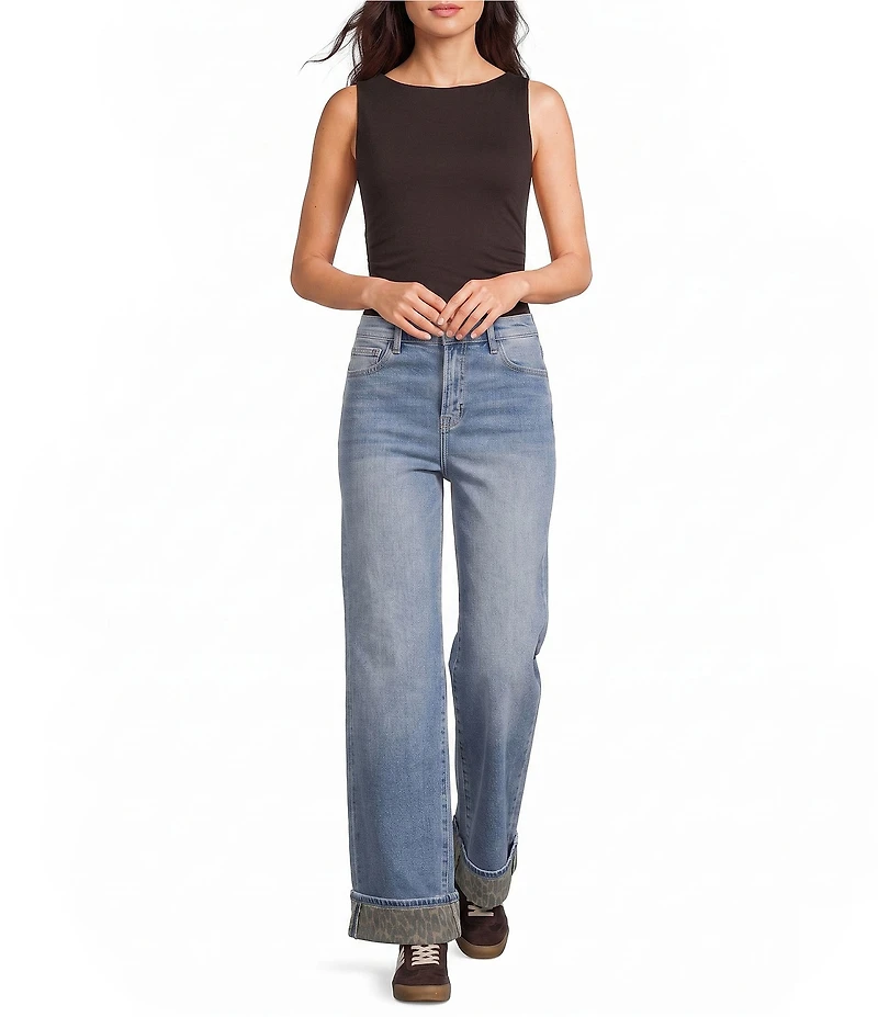 Hidden Jeans Logan High Rise Cheetah Cuff Jeans