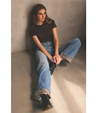 Hidden Jeans Logan High Rise Cheetah Cuff Jeans