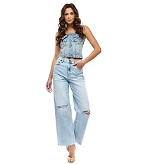 Hidden Jeans Logan High Rise Distressed Dad Jeans