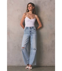 Hidden Jeans Logan High Rise Distressed Dad Jeans