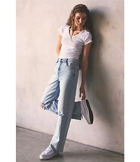 Hidden Jeans Logan High Rise Distressed Dad Jeans