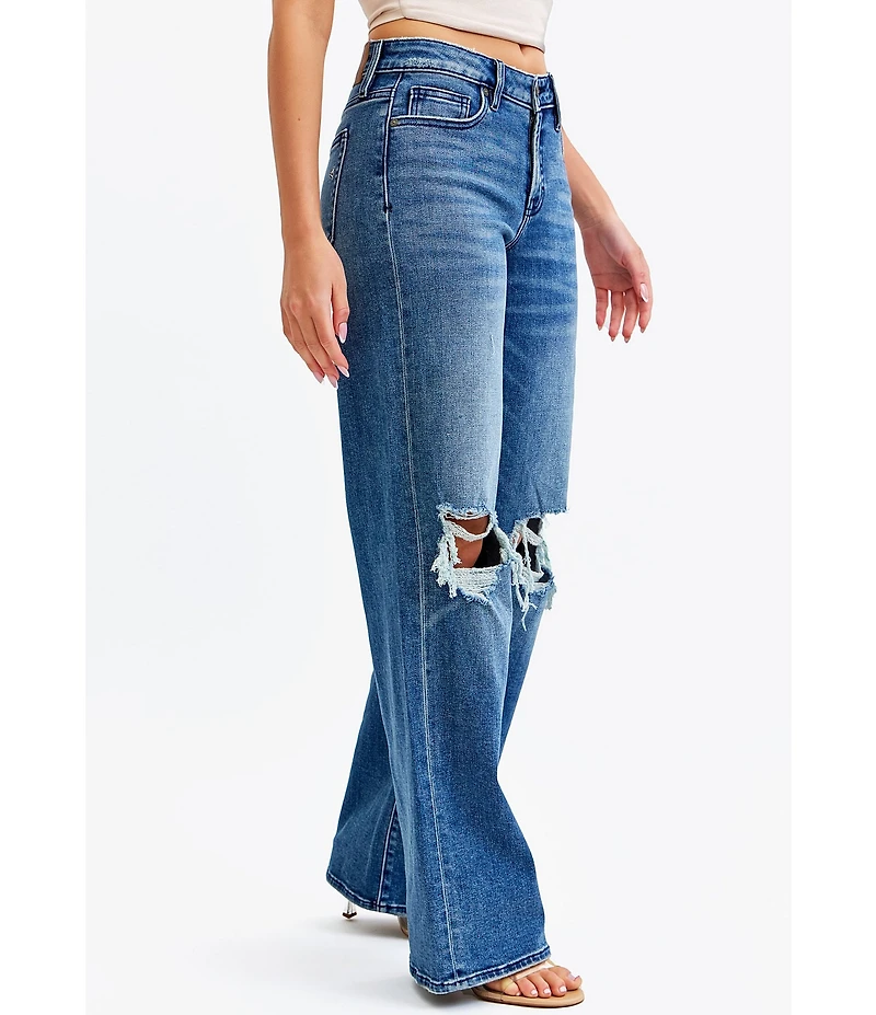 Hidden Jeans Logan Mid Rise Distressed Dad Jeans