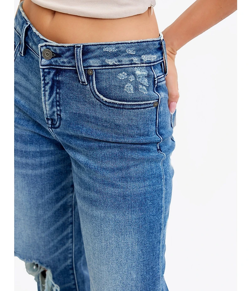 Hidden Jeans Logan Mid Rise Distressed Dad Jeans