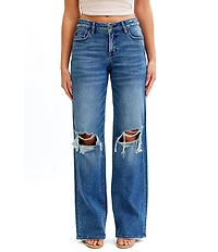 Hidden Jeans Logan Mid Rise Distressed Dad Jeans