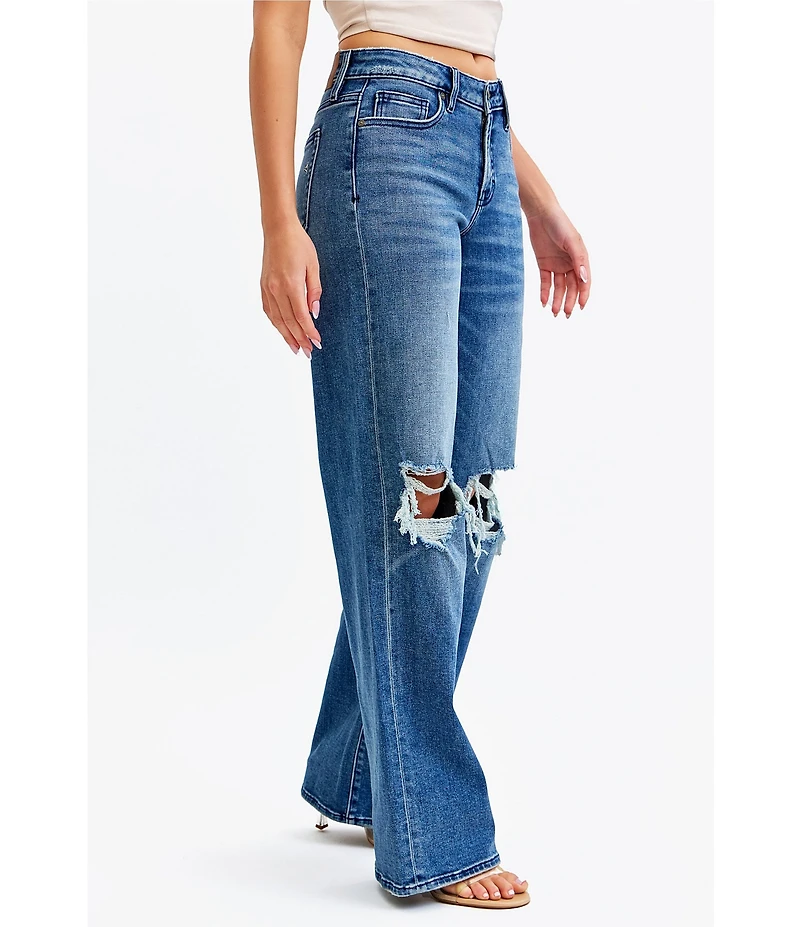 Hidden Jeans Logan Mid Rise Distressed Dad Jeans