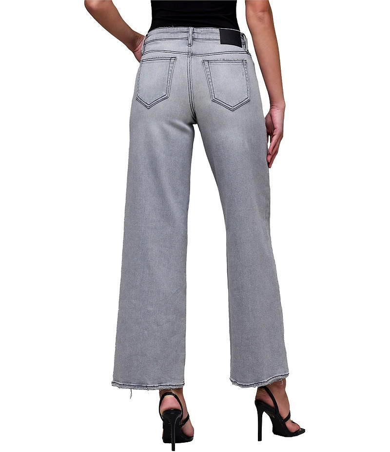 Hidden Jeans Nori High Rise Raw Hem Super Wide Leg Jeans