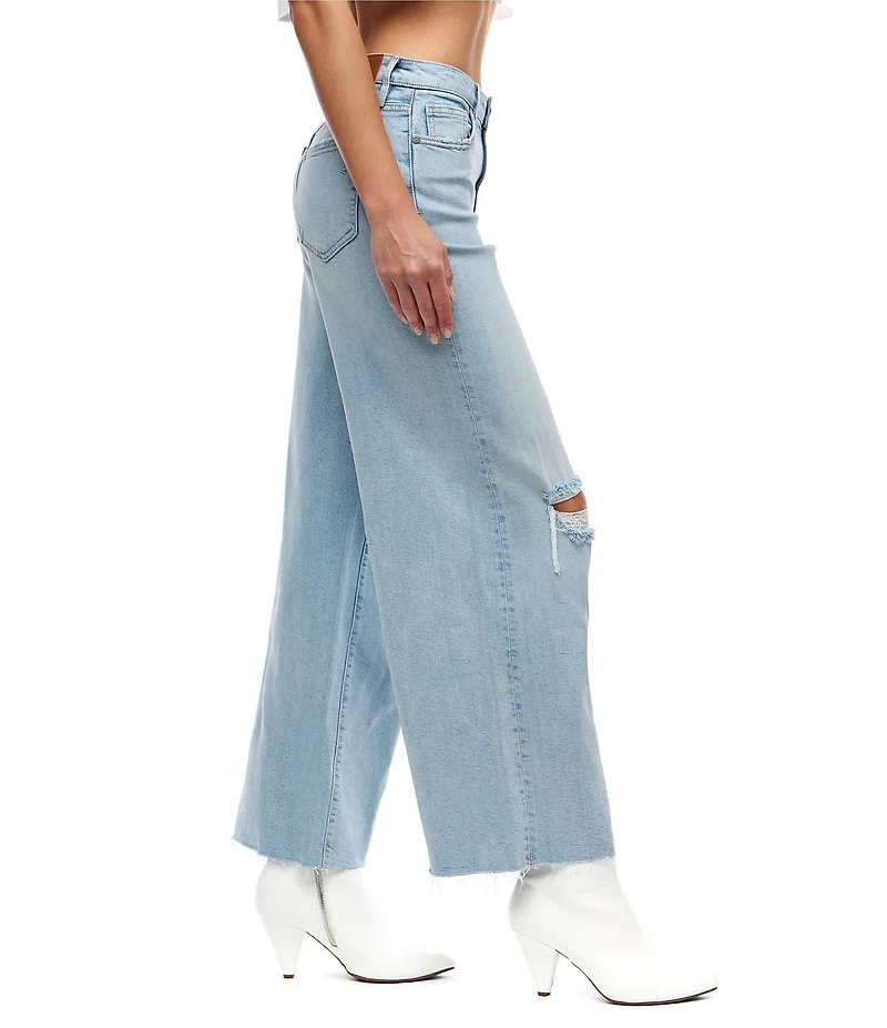 Hidden Jeans Nori Stretch Super Distressed Wide Leg Denim Jeans