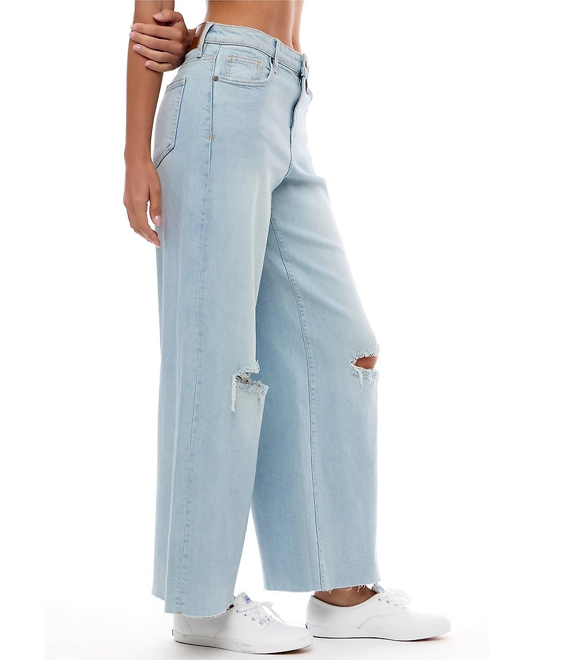 Hidden Jeans Nori Stretch Super Distressed Wide Leg Denim Jeans