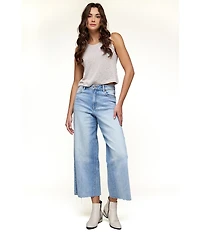 Hidden Jeans Nori Wide Leg Frayed Hem Jeans