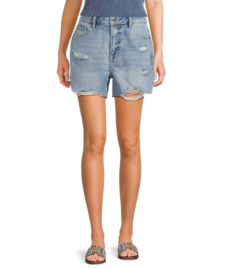Hidden Jeans Sofie Utility Distressed Denim Mom Shorts