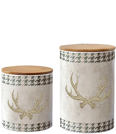 Paseo Road Antler Rustic Design 2-Piece Canister Set