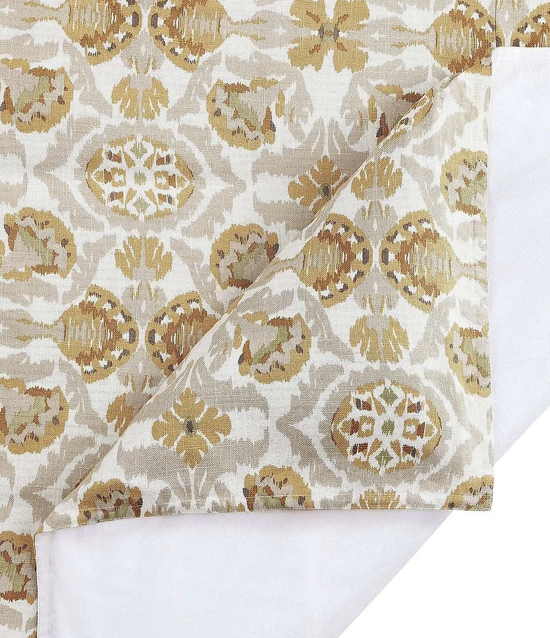 HiEnd Accents Andie Washed Linen Tuscan Marigold Medallion Pattern Floral Comforter Mini Set