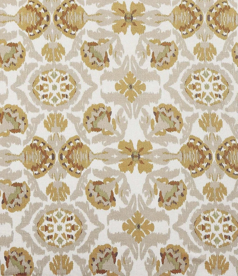 HiEnd Accents Andie Washed Linen Tuscan Marigold Medallion Pattern Floral Comforter Mini Set