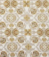 HiEnd Accents Andie Washed Linen Tuscan Marigold Medallion Pattern Floral Comforter Mini Set