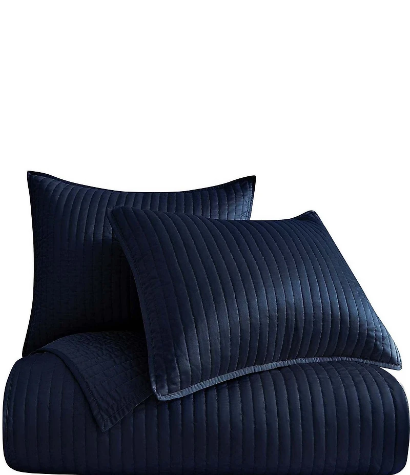 Indigo Hill by HiEnd Accents Channel Satin Quilt Mini Set