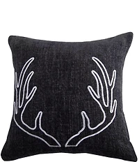 HiEnd Accents x Paseo Road Chenille Embroidered White Antlers Pillow