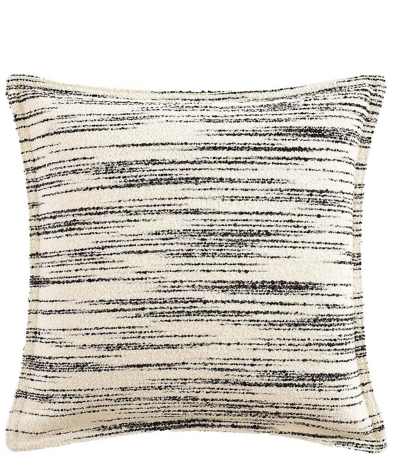 HiEnd Accents Cosmo Woven Space Dyed Boucle Textured Striped Decorative Feather Pillow
