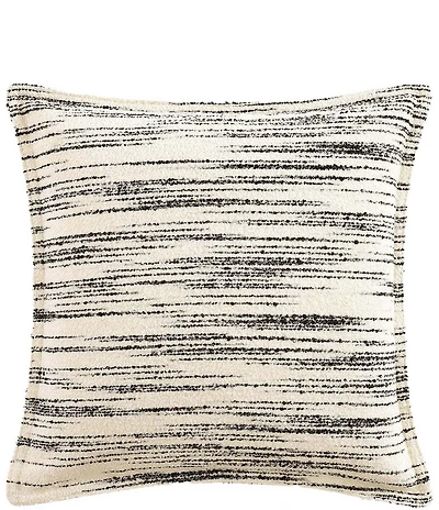 HiEnd Accents Cosmo Woven Space Dyed Boucle Textured Striped Decorative Feather Pillow