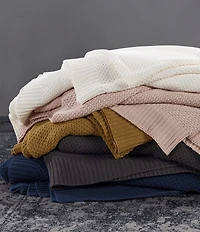 Hiend Accents Cotton Knit Bed Blanket