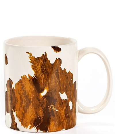HiEnd Accents Elsa Cowhide Mugs, Set of 4