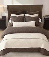 HiEnd Accents Farah Collection Diamond Quilted Pattern Linen Blend Coverlet Mini Set