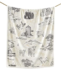 HiEnd Accents Farm Life Campfire Sherpa-Backed Throw and Accent Pillow Set