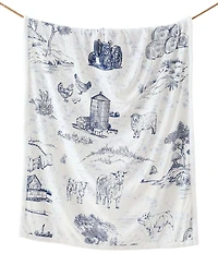 HiEnd Accents Farm Life Campfire Sherpa-Backed Throw and Accent Pillow Set