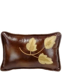 HiEnd Accents x Paseo Road Vegan Leather Embroidery Leaf Pillow