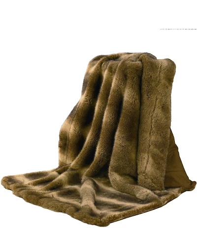 HiEnd Accents Faux Wolf Fur Throw