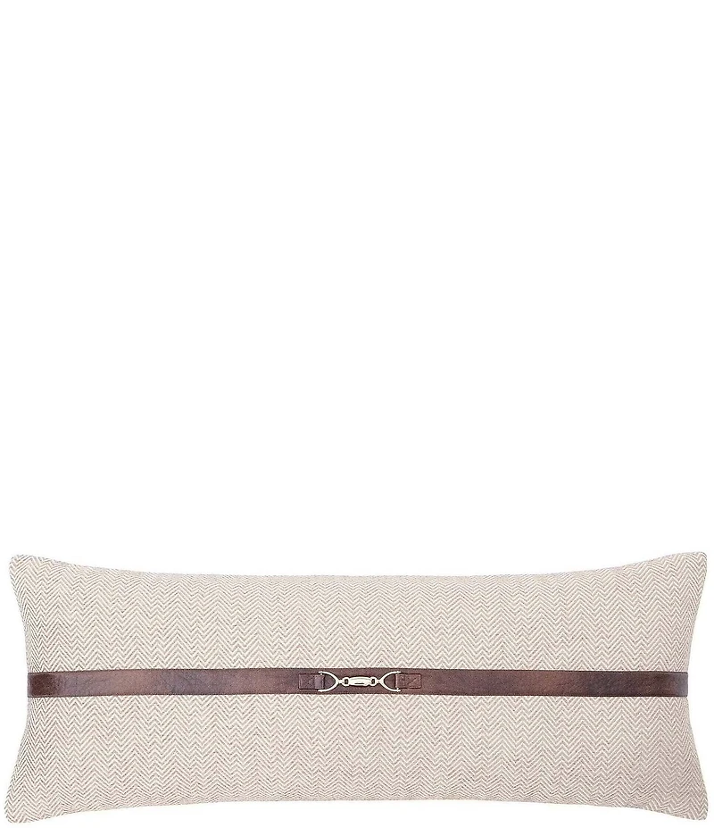 HiEnd Accents Herringbone Buckle Detailed Lumbar Pillow