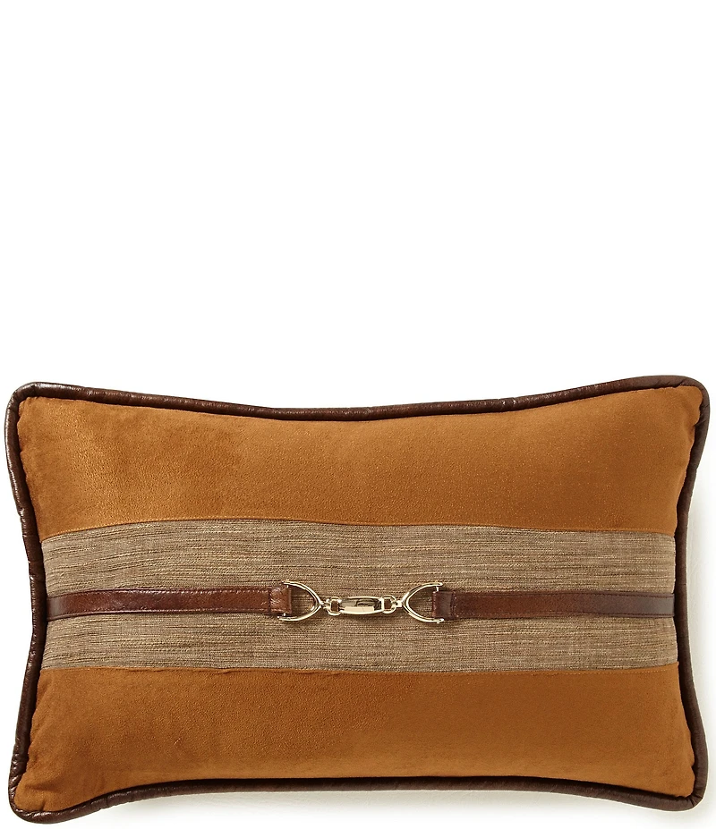 HiEnd Accents x Paseo Road Hill Country Buckled Faux-Suede Breakfast Pillow