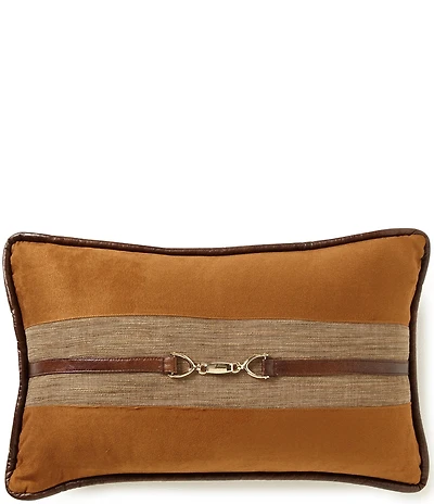 HiEnd Accents x Paseo Road Hill Country Buckled Faux-Suede Breakfast Pillow