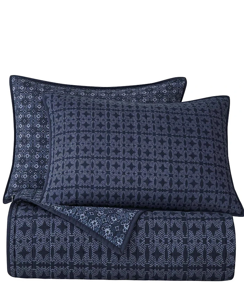 HiEnd Accents Indigo Collection Reversible Quilt Mini Set