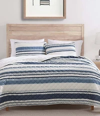 HiEnd Accents Indigo Hill Mystic Stripe Cotton Gauze Quilt Mini Set