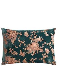HiEnd Accents Josephine Floral Burnout Faux Silk Velvet Dutch Cover Euro Pillow