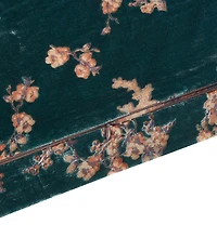 HiEnd Accents Josephine Floral Burnout Faux Silk Velvet Dutch Cover Euro Pillow