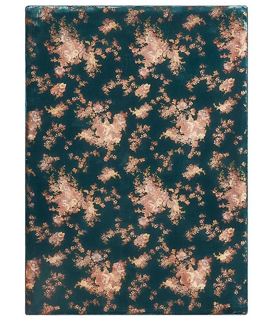 HiEnd Accents Josephine Floral Burnout Faux Silk Velvet Flanged Throw