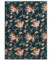 HiEnd Accents Josephine Floral Burnout Faux Silk Velvet Flanged Throw
