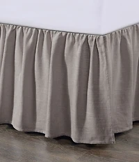 HiEnd Accents Lily Collection Washed Linen Gathered Bed Skirt