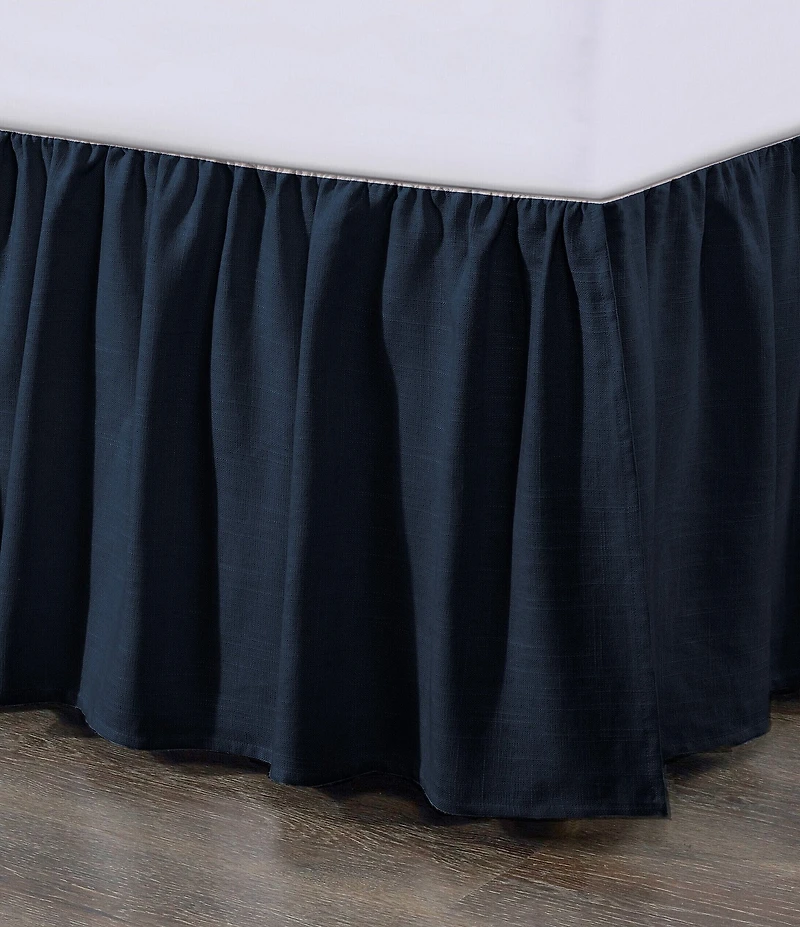HiEnd Accents Lily Collection Washed Linen Gathered Bed Skirt