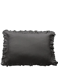 Hiend Accents Lily Collection Washed Linen Ruffled Dutch Euro Pillow
