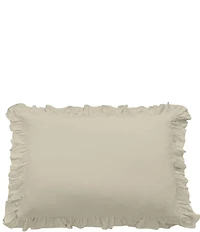 Hiend Accents Lily Collection Washed Linen Ruffled Dutch Euro Pillow