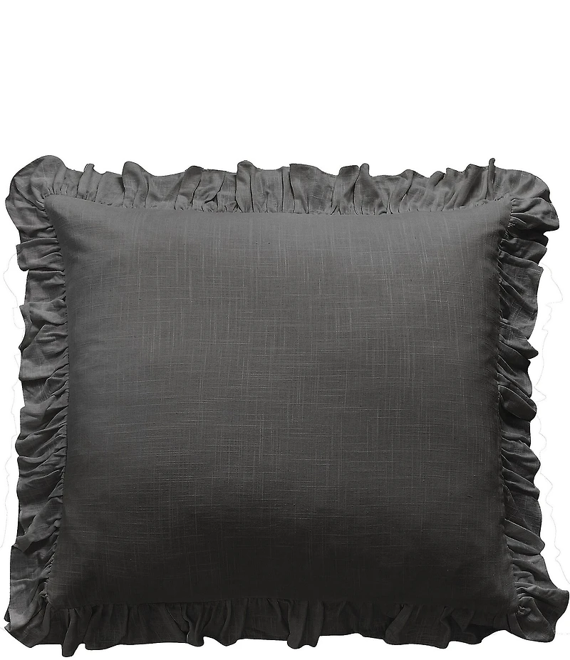 HiEnd Accents Lily Collection Washed Linen Ruffled Euro Sham