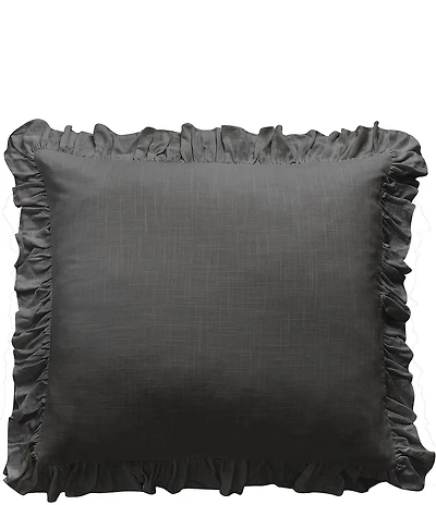 HiEnd Accents Lily Collection Washed Linen Ruffled Euro Sham