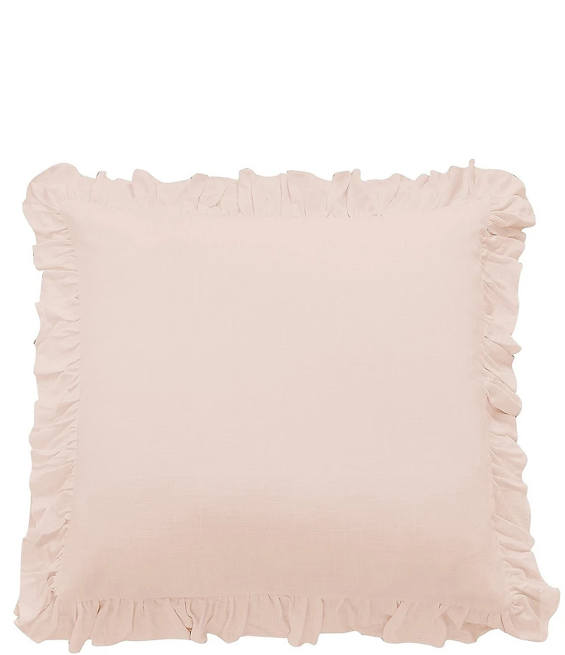 HiEnd Accents Lily Collection Washed Linen Ruffled Euro Sham