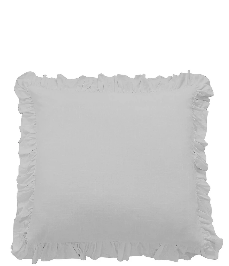 HiEnd Accents Lily Collection Washed Linen Ruffled Euro Sham