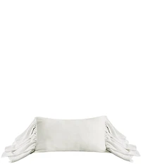 HiEnd Accents Luna Collection Luna Washed Linen Long Ruffled Pillow