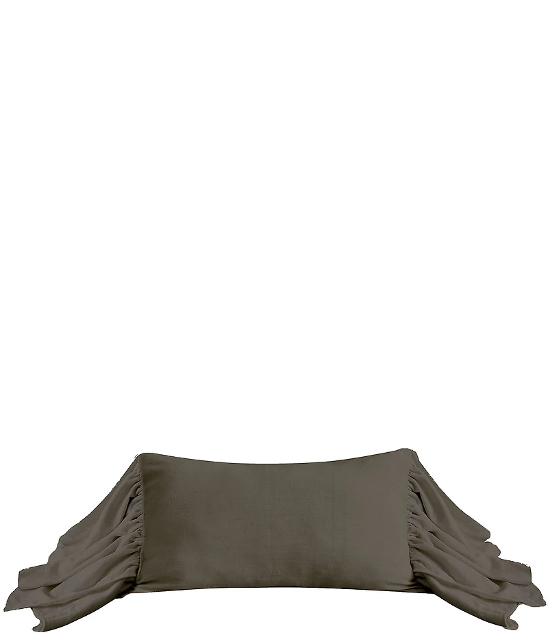 HiEnd Accents Luna Collection Luna Washed Linen Long Ruffled Pillow